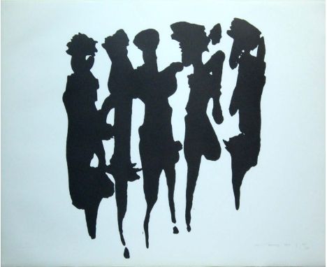 Louis le Brocquy HRHA, 1916-2012  
THE TAIN - WOMEN WATCHING
 Brush lithograph, paper size 15" x 21 1/4" (38 x 54cm), signed,