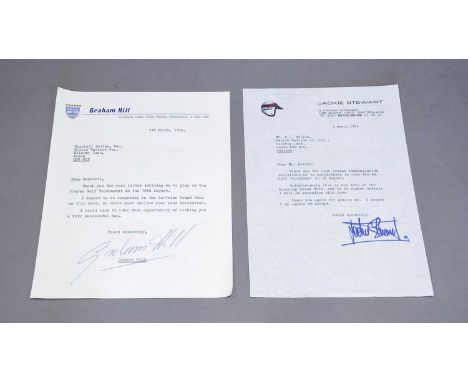 Graham Hill Signed Letter dated 7th March 1974 declining a Pro/Am Golf Tournament on 18th August as he was competing in the A