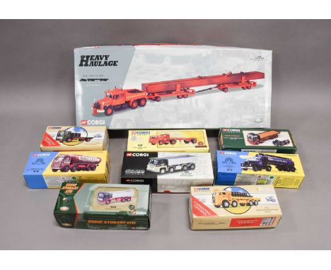 Corgi Heavy Haulage 18004 Siddle C Cook Scammell With Girder Load (E box G) together with 29301 Guy Arthur R Duckett, 27501 B