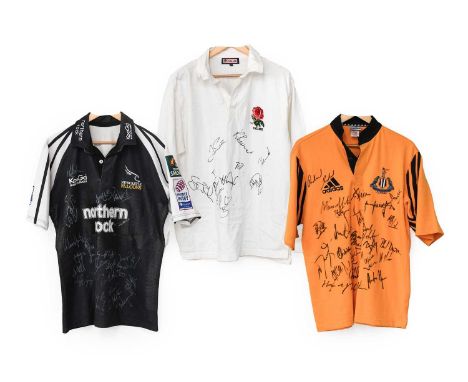 Autographed Rugby Shirts (i) England signed by Jason Leonard,Steve Thompson,Martin Corry,Ben Cohen,Mike Tindall &amp; Lewis M