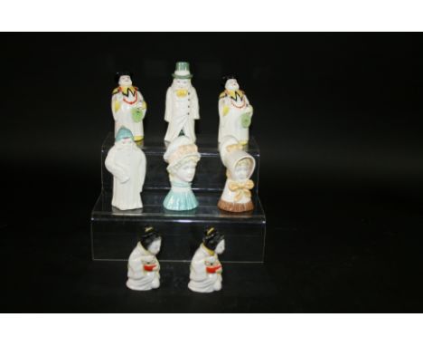 ROYAL WORCESTER CANDLE EXTINGUISHERS 8 models including, Budge (1976), Mandarin (2) (1977), Japanese Girl (2) (1977), Mob Cap