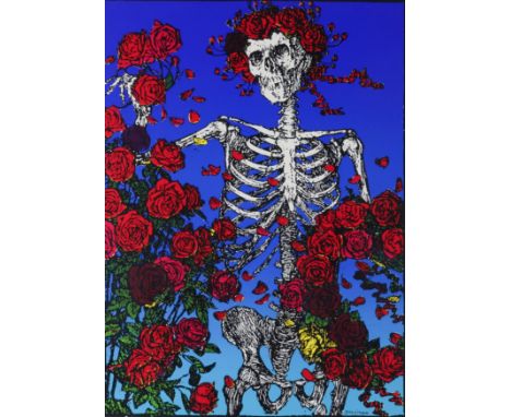 STANLEY ‘MOUSE’ MILLER: GRATEFUL DEAD ‘SKULL AND ROSES’ PRINT / POSTERSigned in pencil to right corner, mounted and framed, 7