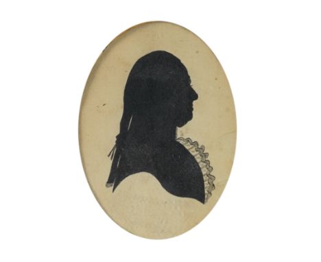 ENGLISH SCHOOL, LATE 18TH/EARLY 19TH CENTURY (3)Portrait miniature silhouette of a gentleman
9.7cm
together with two other po