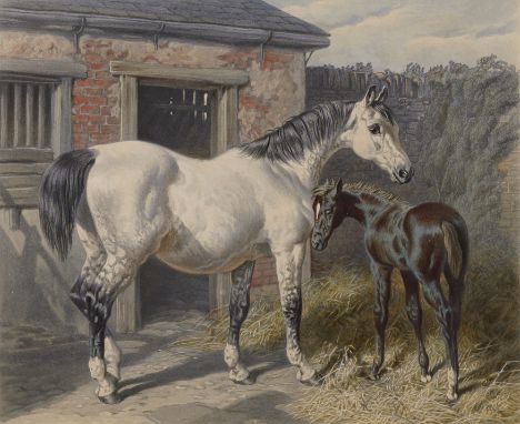 AFTER JOHN FREDERICK HERRING SNR. (2)Hunting mare and foal
engraving in colour, engraved by J. Harris and C. Quentery
25 x 30
