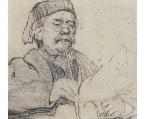 ATTRIBUTED TO ARCHIBALD STANDISH HARTRICK (BRITISH, 1864-1950)Old Man with Pipe Reading
charcoal
19 x 21cm

Provenance
The Sa