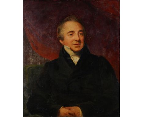 ENGLISH SCHOOL, 19TH CENTURYPortrait of a gentleman seated, wearing a black coat
oil on canvas
76 x 63cm