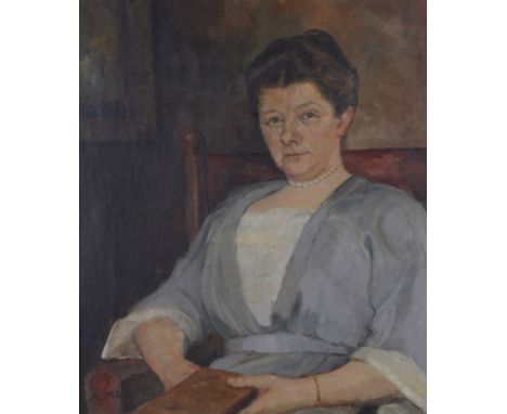 ANDREAS MOE (DANISH, 1877-1952)Portrait of a Lady (Eigil Holm's mother)
signed and dated 'A. MOE 1921' (lower left)
oil on ca