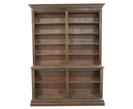 A VICTORIAN MAHOGANY FLOORSTANDING OPEN BOOKCASE176cm wide; 35cm deep; 245cm highGood overall condition old marks and scratch