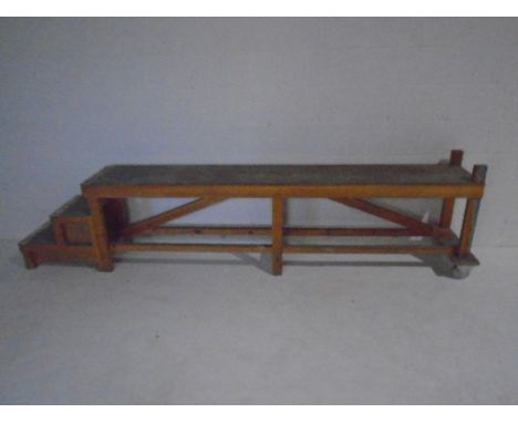 An industrial bench/step from the Axminster Carpets Factory - Overall length 305cm.