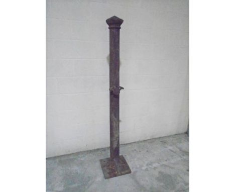 A cast iron pillar marked Hill &amp; Smith, Brierley Hill, Height 180cm.