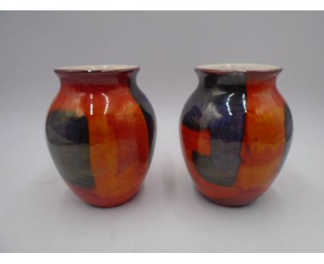 A pair of Poole Pottery Gemstones Reflection small vases - approx. height 16cm
