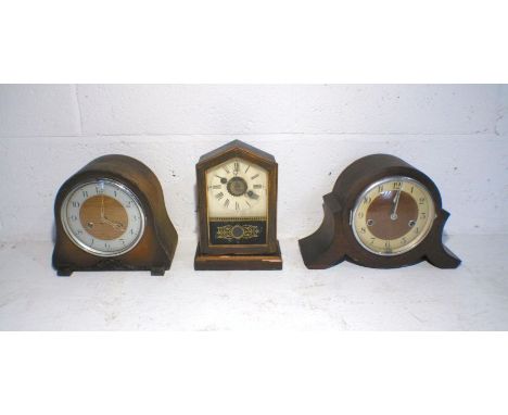 An American mantel clock along with two others.