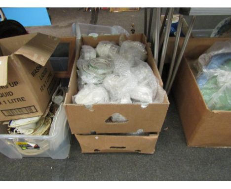 Two boxes containing a quantity of Copeland Spode "Chinese Rose" dinner wares