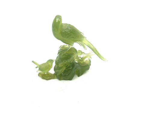 Vintage Jade Exotic bird figure 