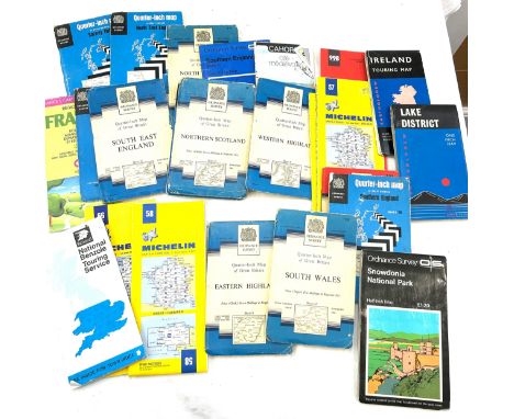Selection of vintage Ordnance Survey maps etc 