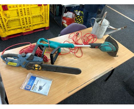 Electric workzone model gacs16d chainsaw, and a bosch art27 chain saw, untested 