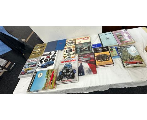 Large selection of vintage car books includes automobile world etc 