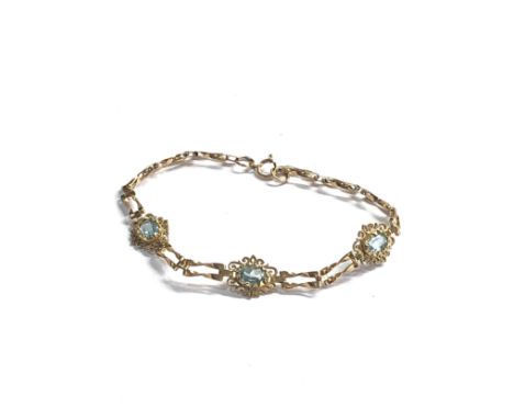 9ct gold vintage topaz bracelet (4.5g) 
