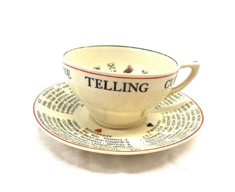 J &amp; G Meakin Fortune Telling cup and saucer, good overall condition 