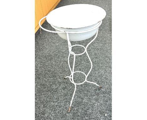 Vintage wash stand with enamel bowl 