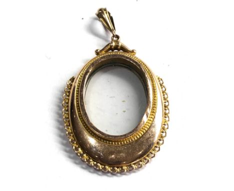 9ct gold vintage oval double sided locket (4.5g) 