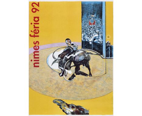  FRANCIS BACON 1909-1992 Nimes Féria 92 1992 Imp. De Girardi., Nîmes. Serigrafia a colori. Telato. Qualità A. 162,5 x 120,5 c