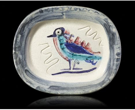  PABLO PICASSO 1881-1973 Oiseau polychrome Piatto in terracotta smaltata, ideato nel 1947 e realizzato in 200 esemplari numer