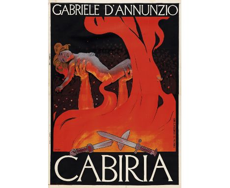  LEOPOLDO METLICOVITZ 1868-1944 Cabiria 1914 Ricordi, Milano. Litografia a colori. Telato, pieghe nella parte alta, leggero s