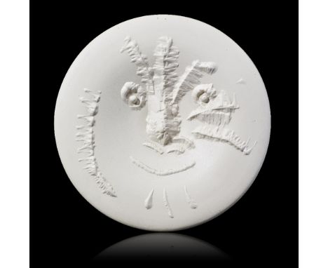  PABLO PICASSO 1881-1973 Visage en gros relief Piatto tondo in terracotta non smaltata, ideato nel 1963 e realizzato in 100 e