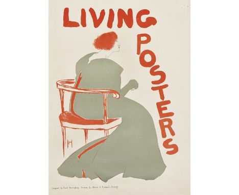 FRANK S. HAZENPLUG 1874-1931 Living Posters 1896 Stone and Kimball, Chicago. Litografia a colori. Telato, in ottime condizion