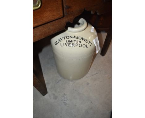 A large stoneware jar, branded for Clayton &amp; Jowett