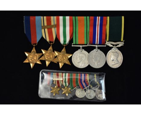 Second World War Efficiency medal group, awarded to 20101 Corporal * (worn) Royal Engineers, comprising: Was star, Africa sta