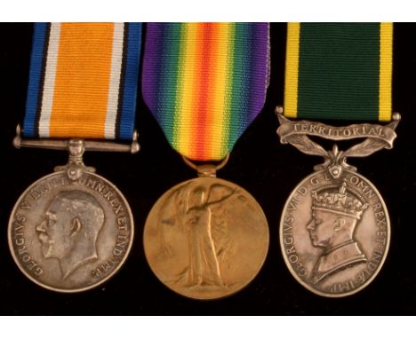 First World War Territorial Efficiency group, awarded to 2051 Private R.W. Carr, Durham Light Infantry, comprising: George VI