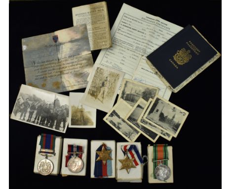 Canadian Second World War group, awarded to F555 Private Charles Donald Marr, Royal Canadian Army Medical Corps attached to C