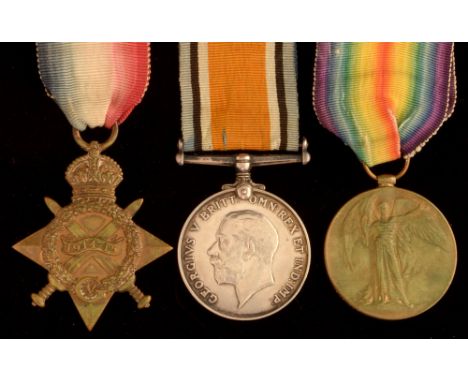 First World War group of medals, awarded to 1417 Driver J. Metcalfe, Royal Artillery, comprising War medal, 1914-15 star and 