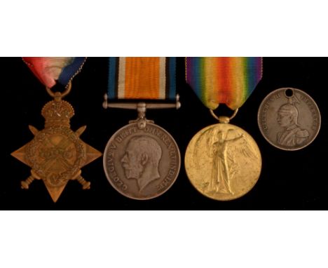 First World War medal group, awarded to S.4111 W. Elliott, Stoker Royal Navy Reserves, comprising: War medal, 1914-15 star an