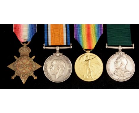 First World War and Naval Long Service medal group, awarded to D2728 S.T. Paul, Seaman, Royal Navy Reserves, comprising: 1914