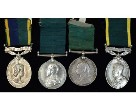 Queen Victoria Volunteer Force Long Service and Good Conduct medal, unnamed; George V Volunteer Force Long Service and Good C