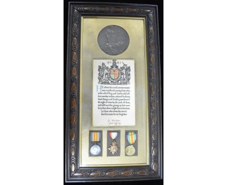 First World War General Service medals, awarded to 8455 Coporal Albert Jepson, 1st Battalion North Staffordshire Regiment, wi