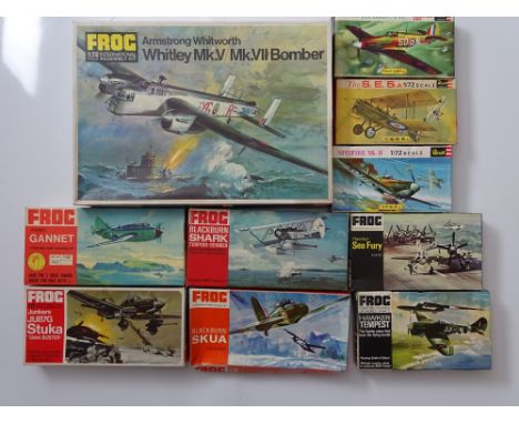 VINTAGE TOYS: A group of unbuilt FROG and REVELL 1:72 scale aircraft plastic kits -  contents unchecked but appear complete -