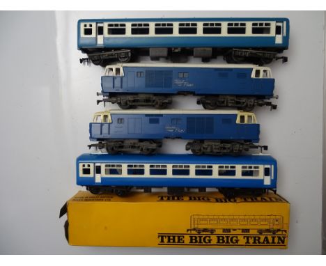 VINTAGE TOYS: A quantity of TRI-ANG 'Big Big Train' to include 2 "Blue Flier" (Hymek) diesel locomotives (one A/F) and two bl