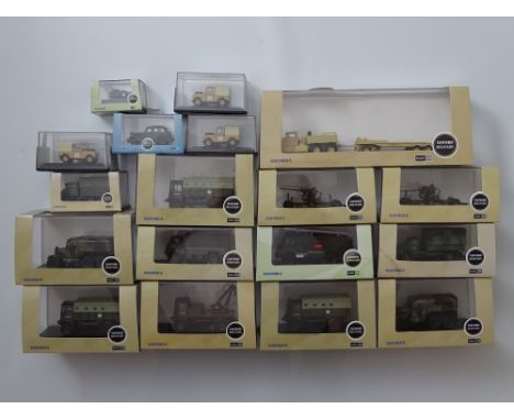 GENERAL DIECAST: A quantity of 1:76 scale diecast military vehicles by OXFORD DIECAST - appear unused - VG/E in G/VG boxes (1