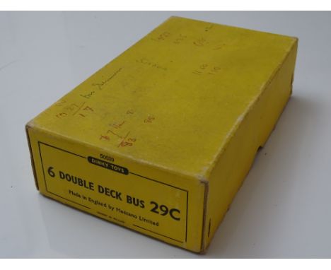 DINKY: An empty trade box for 29C Double Deck buses - G - some graffit to the lid