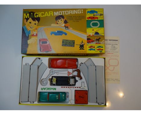 VINTAGE TOYS: A WRENN 'Go Magicar' MG1 Motoring Set - complete apart from one road sign - VG in VG box