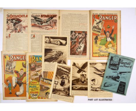 Ranger (Apr-Jul 1933) 114-127 with all free gifts: 12 World Record Art Plates and Art Folder complete. Comics: cream/light ta