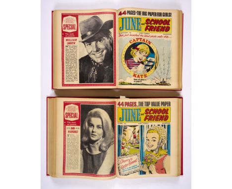 June and School Friend (1966) 1 Jan-31 Dec complete year of Publisher's file copies in two bound volumes. Starring Mimi the M