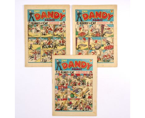 Dandy (Aug-Sept 1940) 144, 145, 146. Propaganda war issues with Addie and Hermy the Nasty Nazis, Desperate Dan, Wildfire the 