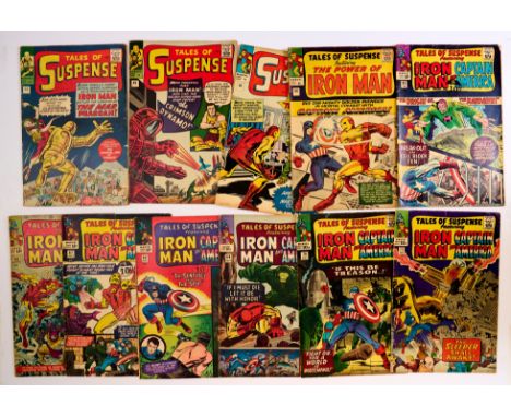 Tales of Suspense (1963-65) 44, 46, 51, 58, 62, 66-70, 72. Tanned interior covers, light tan pages [vg-/vg+] (11). No Reserve