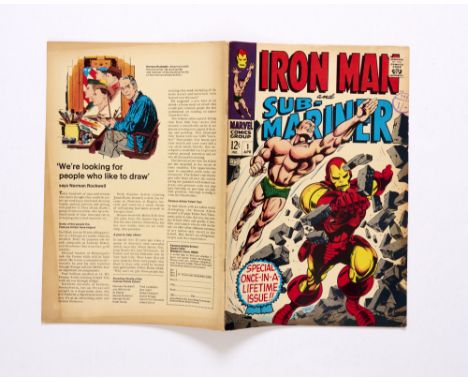 Iron Man and Sub-Mariner 1 (1968). Tanned interior covers and back cover dust shadows, light tan pages [vg-]. No Reserve