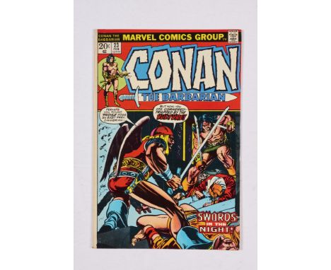 Conan 23 (1972) cents copy. Cream/light tan pages, white spine, light moisture stain to top back RH corner [fn]. No Reserve